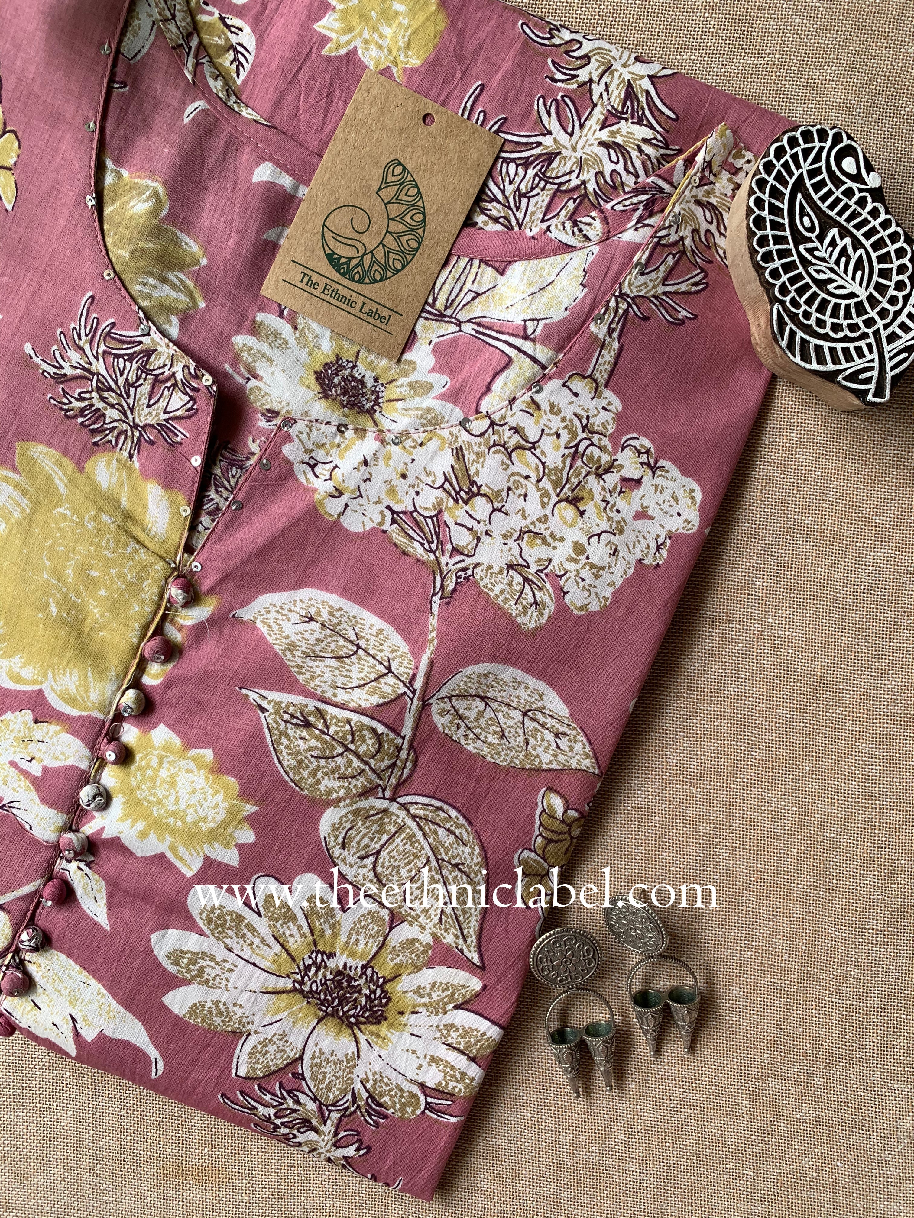 "Aalam" Buttoned Cotton kurta - Big Size