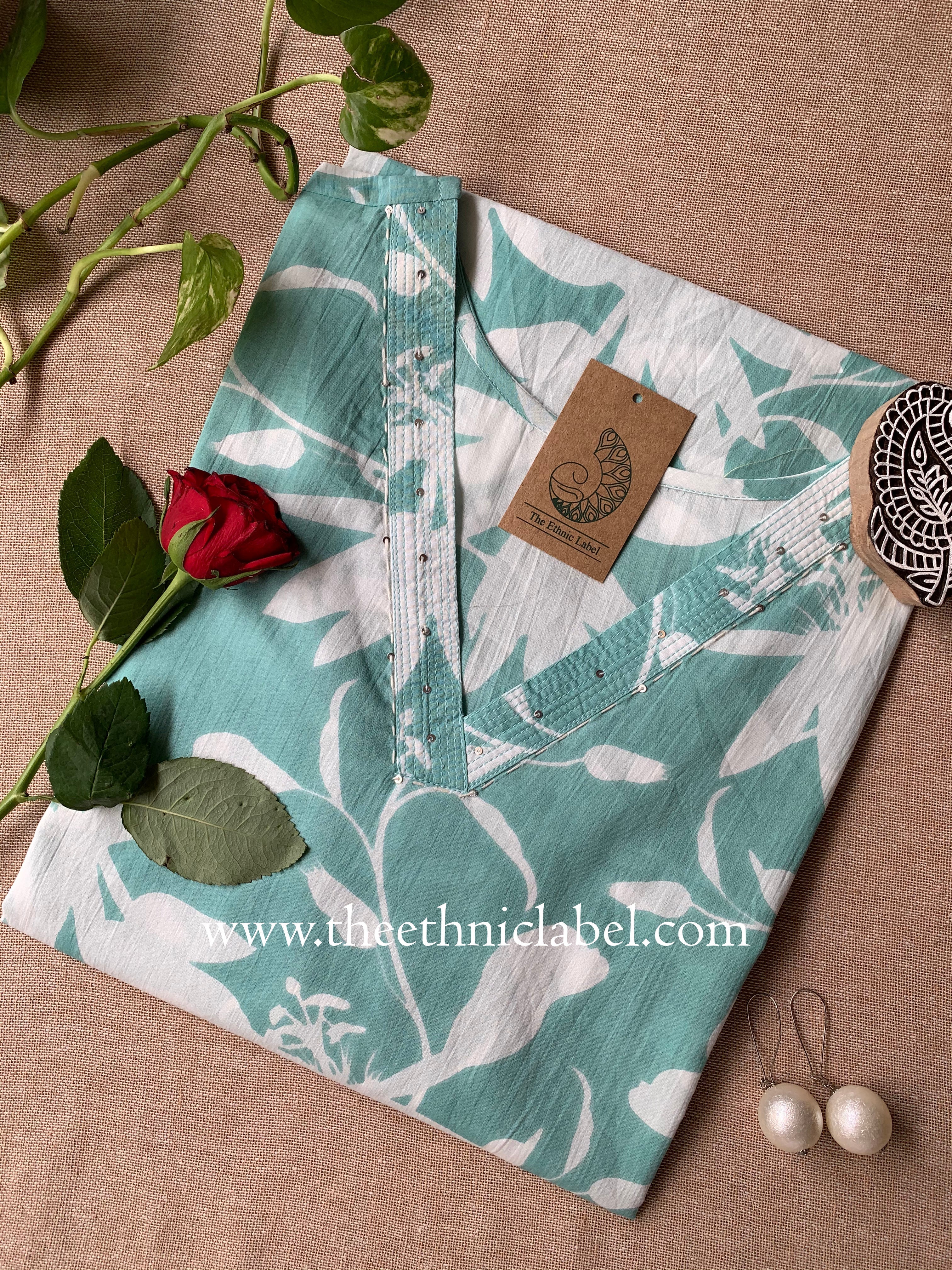 "Yuvati" Floral Cotton kurta - Big Size