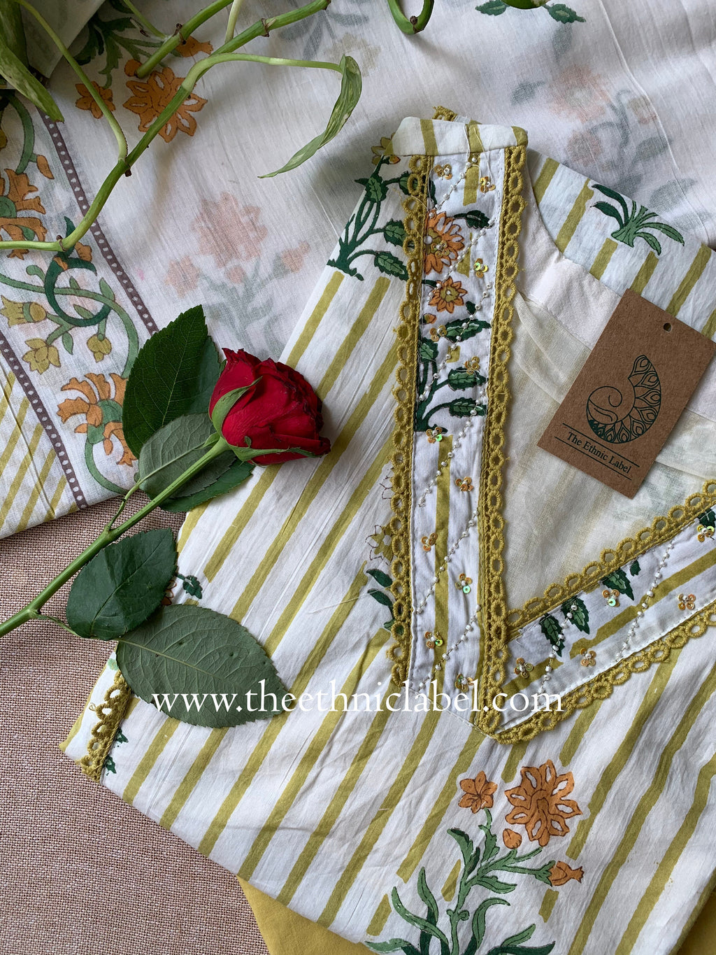 "Mehram" Cotton Kurta Set(3pc)
