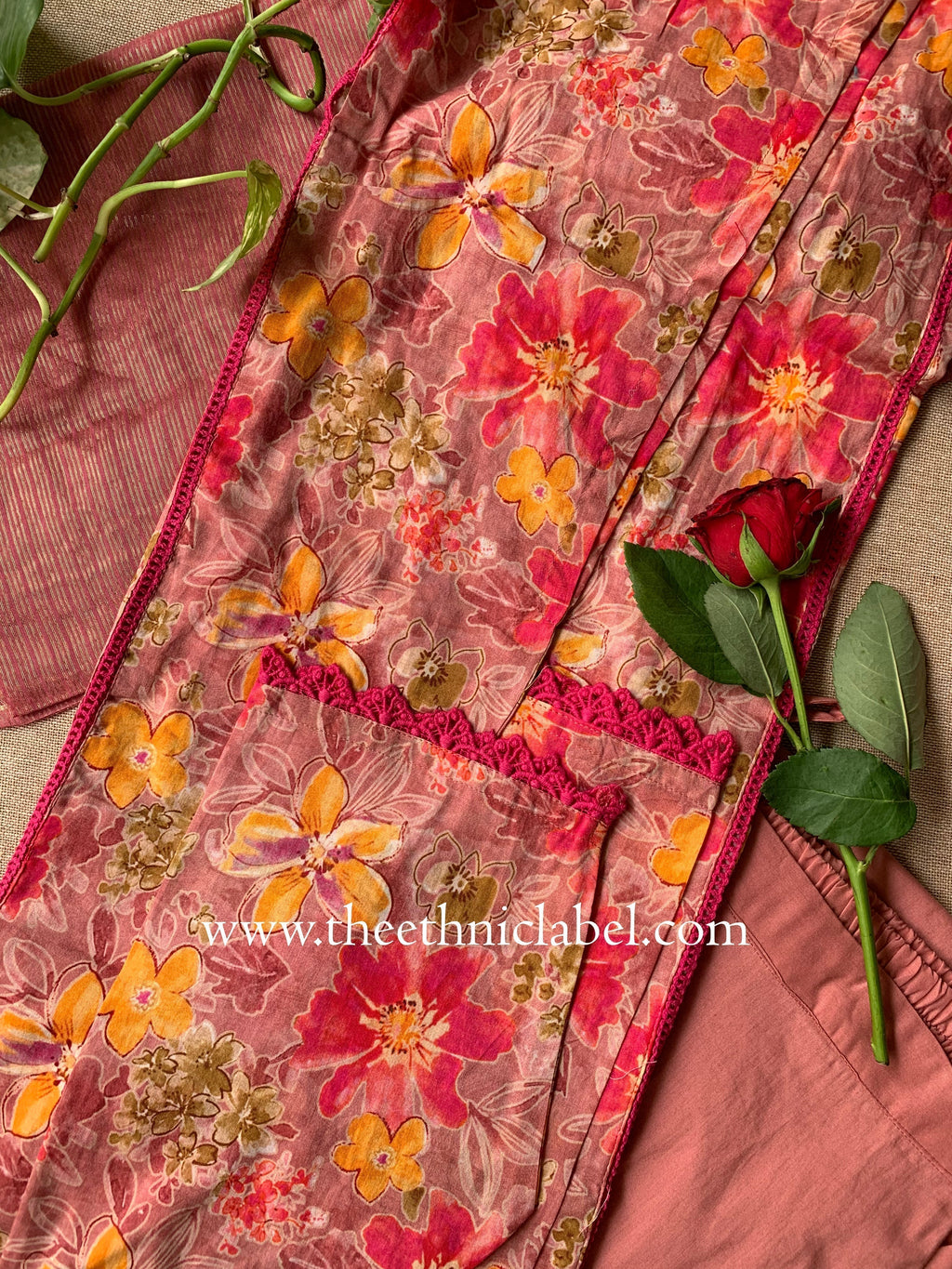 "Falguni" Cotton Kurta Set(3pc)- Big Size