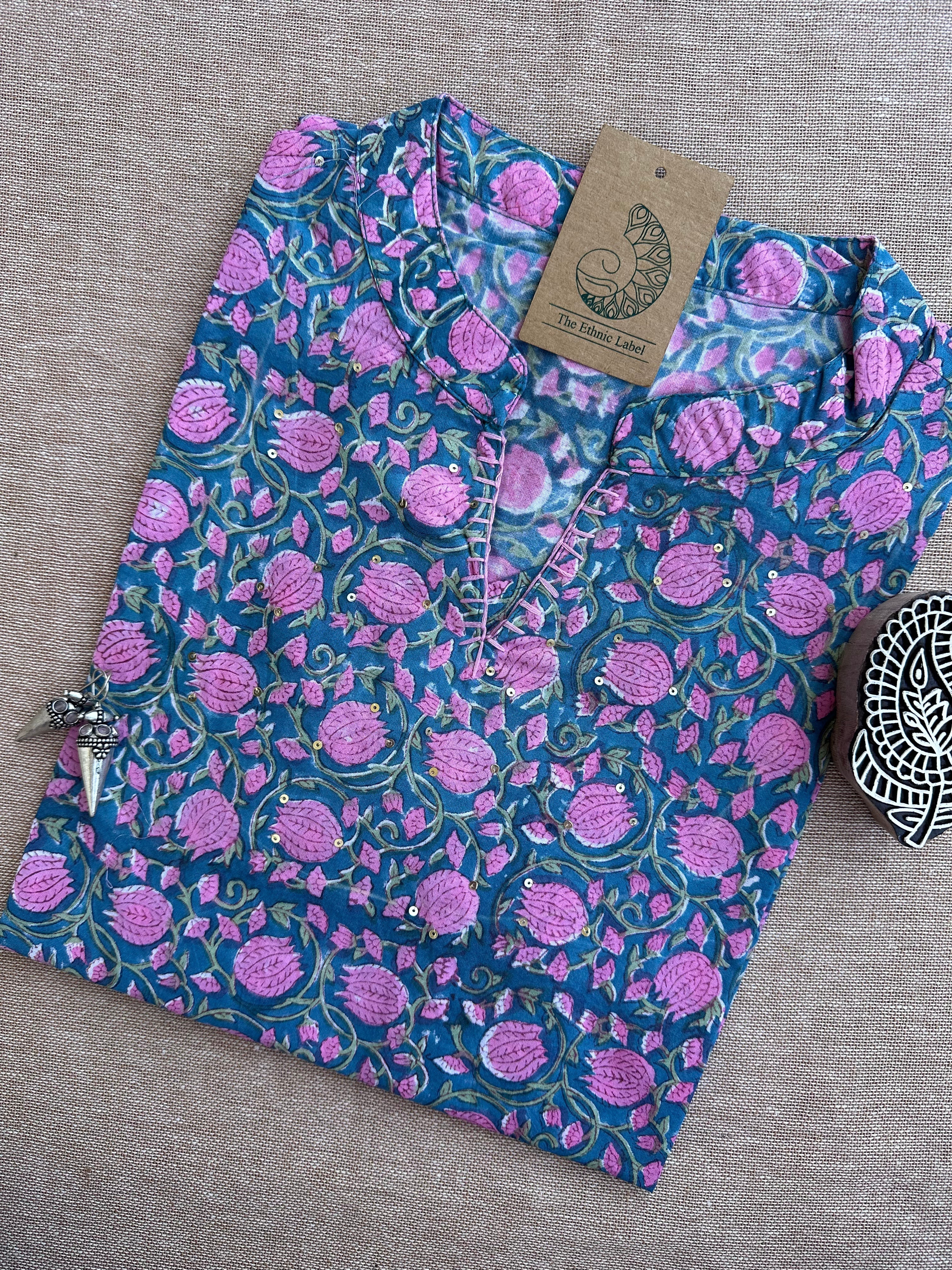 Short Kurti "Tareef" Bagru Cotton