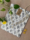 "Rashmi" Hand Embroidered Block Printed Cotton kurta