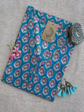 Syona Blue Boota Hand Block Printed Cotton kurta