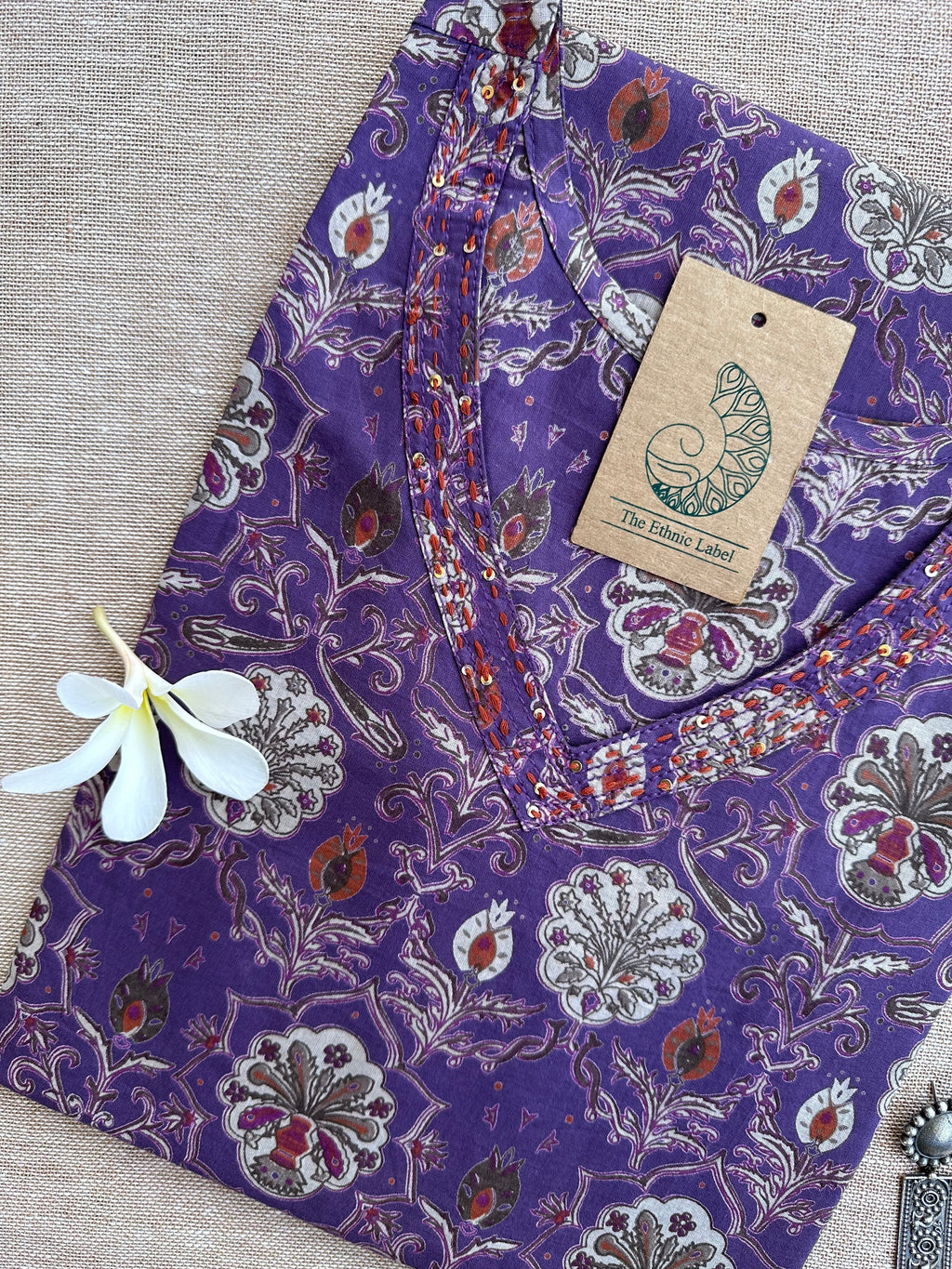 Moira Hand Block Printed Cotton kurta - Big Size