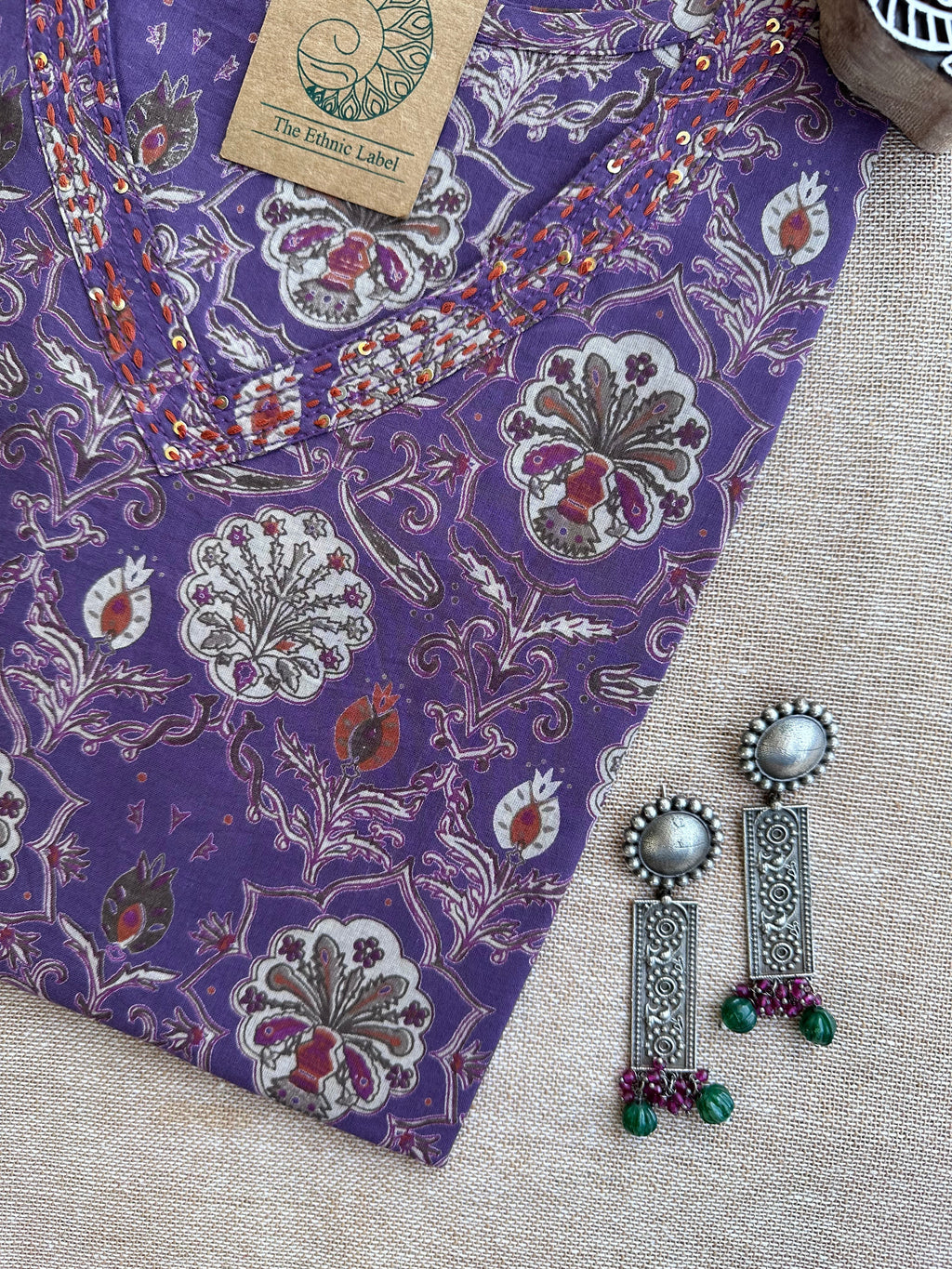 Moira Hand Block Printed Cotton kurta - Big Size