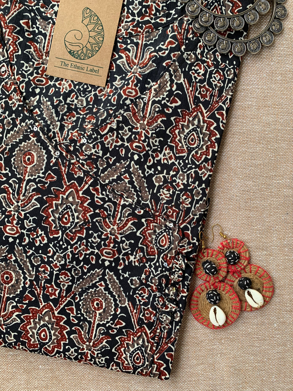 "Aabroo" Ajrakh Hand Block Pritned Cotton Kurta