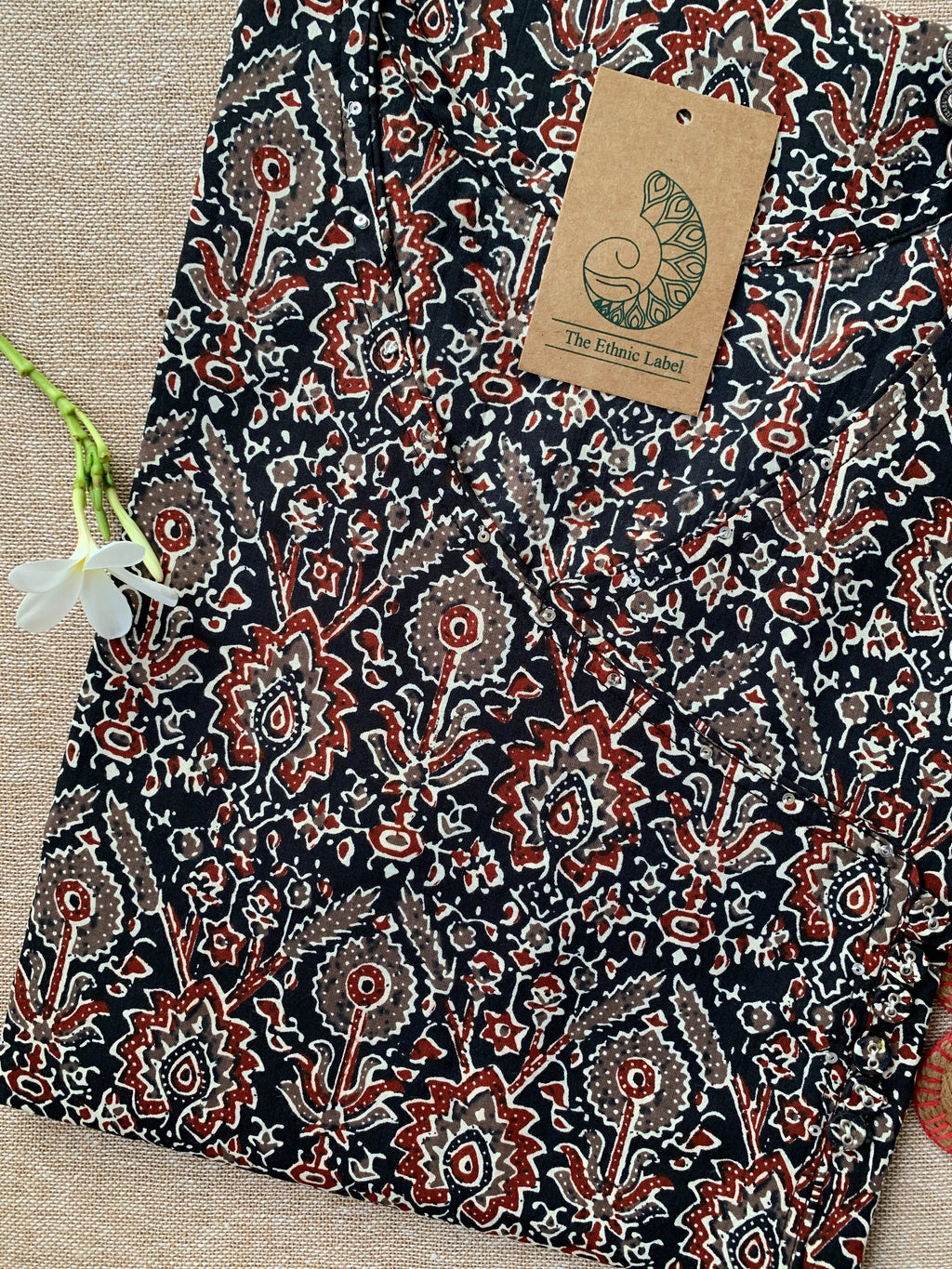 "Aabroo" Ajrakh Hand Block Pritned Cotton Kurta
